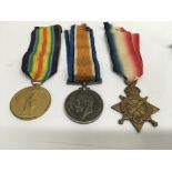 A set of three First World War medals awarded to H