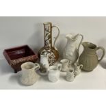 A collection of Victorian pottery items including