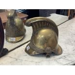 A 19thC French Brass fireman helmet, Sapiers, Pomp