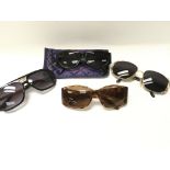 Four pairs of designer sunglasses, Fiorelli, Lacos