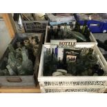 A collection in five boxes of vintage glass bottle