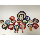 A collection of vintage football rosettes (a lot)