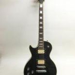 A left handed Antoria Custom electric guitar in bl