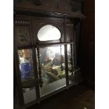 A Edwardian mahogany over mantle mirror.