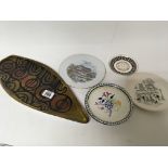 A Poole pottery art dish and a collection of decor