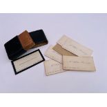 A small leather visiting card case with 6 of Rober