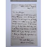 An autographed letter By Robert Browning to Mrs Em