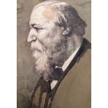 A small painting of Robert Browning 1888, in sepia