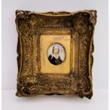 A gilt framed portrait miniature of Elizabeth Barr