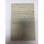 Robert Browning, unsigned, A note dated March 19th