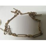 A 9carat gold watch chain with elongated links sub