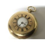 An18carat gold half Hunter pocket watch key wind s