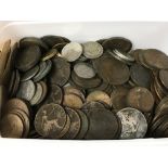 A box of mixed coinage