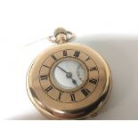 A 9carat gold half Hunter button wind pocket watch