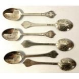 A set of Brittania silver spoons, marks for 1902.