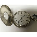 A silver cased half Hunter Key wind pocket watch m