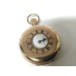 A 9carat gold cased half hunter pocket watch maker