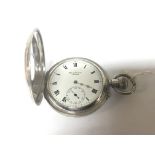 A silver cased half hunter pocket watch maker W Be