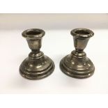 A pair of silver candlesticks, Birmingham hallmark