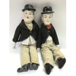 Two bisque headed Laurel & Hardy dolls, approx len