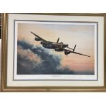 Four framed prints of WW2 British military aircraf