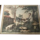 An original 18th century hand coloured engraving b