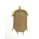 A gold mesh purse, unmarked and approx 19g.