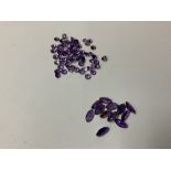 A collection of approx 60 round cut 4mm amethyst u