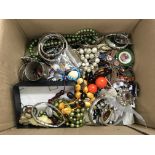 A box of costume jewellery.