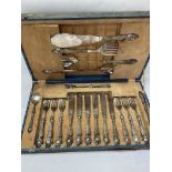 WITHDRAWN - A cased silver handled cutlery set