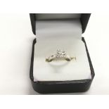 A platinum solitaire diamond ring marked 950, appr