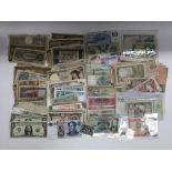 A collection of English and foreign bank notes.