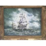 NO RESERVE - A gilt framed oil on board titled 'Co