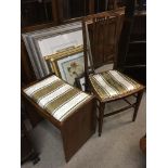 NO RESERVE - An Edwardian inlaid chair and a stool