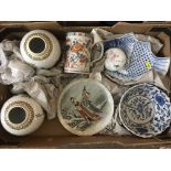 Two boxes of mainly Oriental ceramics.