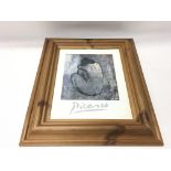 A framed Picasso signed print. No reserve.