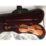 A cased English violin by H Sykes of Midhurst, dat
