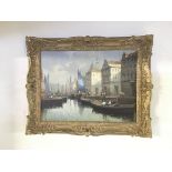 NO RESERVE - A gilt framed oil on canvas of Venice