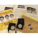 Two Festival of Britain coins and brochures together with a 1965 Boxing programme