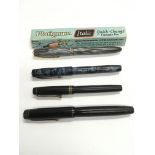 Four various 18CT & 14CT gold nib fountain pens.