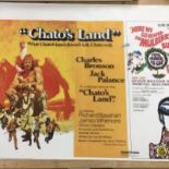 Six UK quad film posters comprising a double feature 'Chato's Land' and 'Here We Go Round The