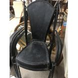 NO RESERVE - A set of four stacking chairs with le