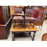 1930's oak table and chairs