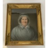 A Georgian gilt framed pastel portrait of a lady w