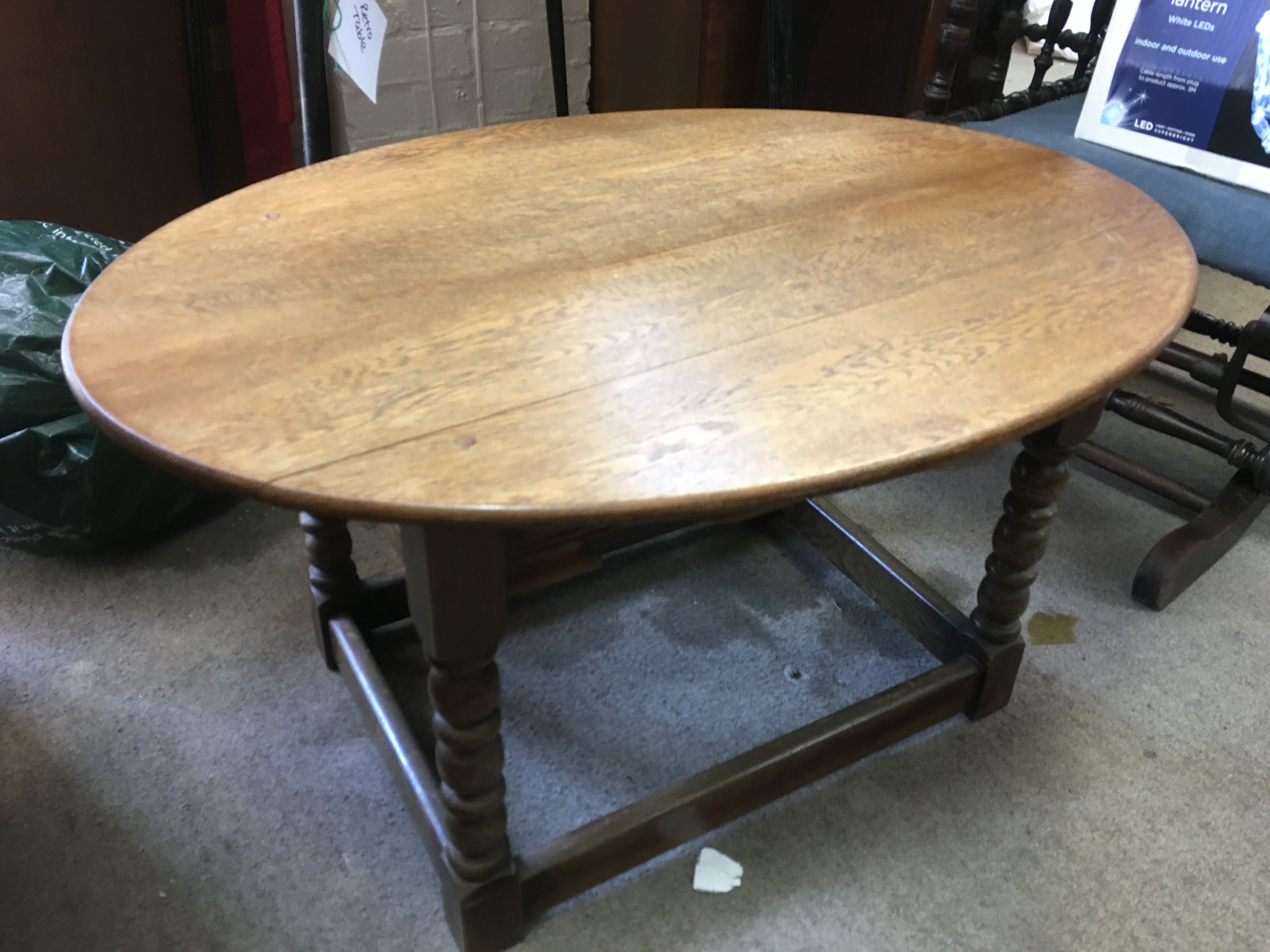 A small oak coffee table, approx 80cm x 59cm x 43c