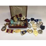 A group of Masonic medals including some silver ex