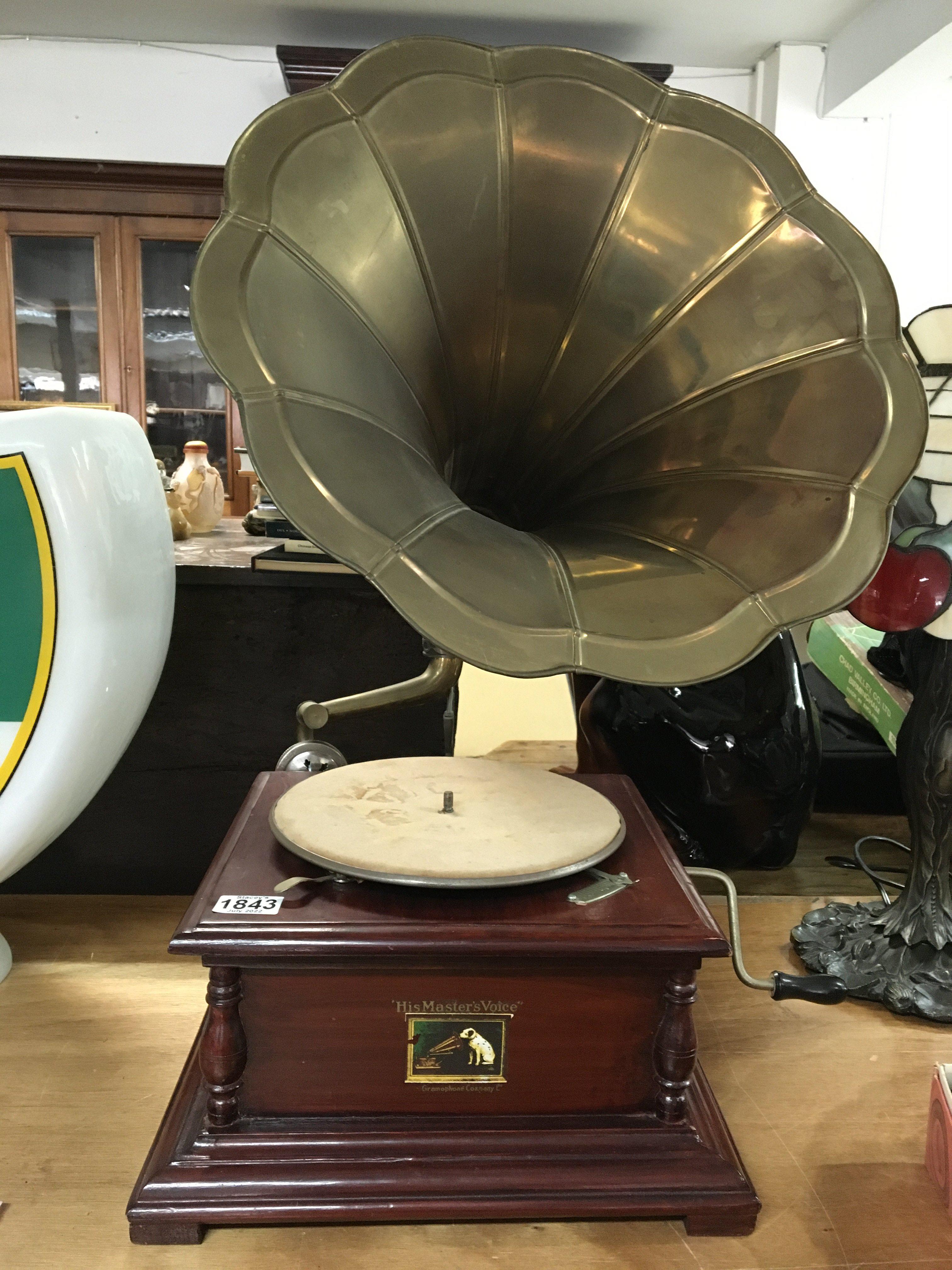 A reproduction gramophone His Masters Voice with detachable horn - Image 2 of 2