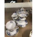 Royal Albert moonlight blue six cups with saucers