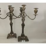 A pair of good Georgian sheffield plate 3 branch c