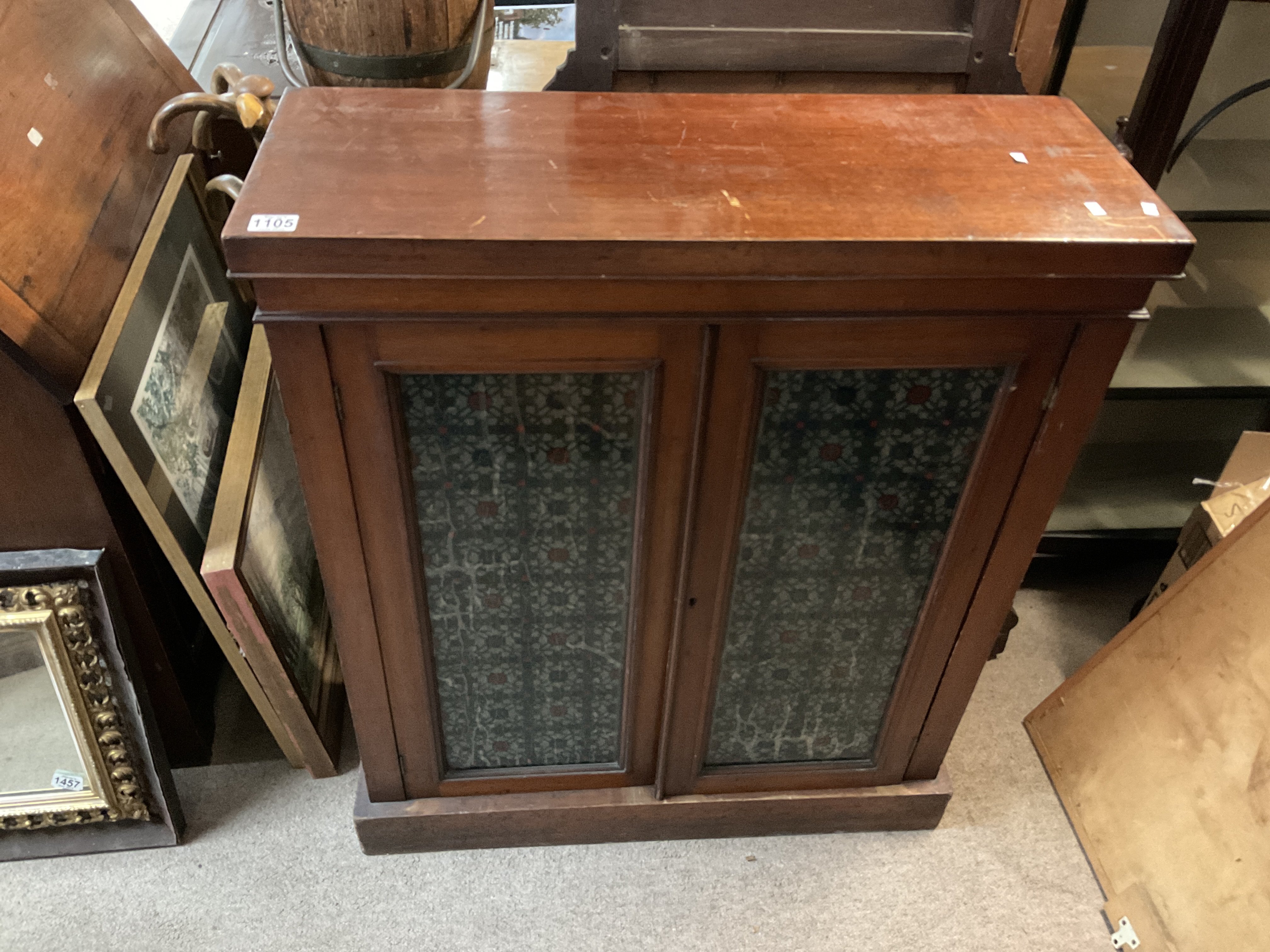 NO RESERVE - A mahogany veneered glazed front book